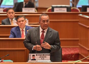 MUHAMMAD Sanusi Md. Nor pada sidang Dewan Undangan Negeri Kedah di Alor Setar, Kedah, semalam.