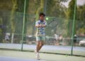 ATIF Izzuddin Mohd Sallehuddin beraksi ketika menyertai Kejohanan Lawn Tennis Association Of Malaysia (LTAM) Junior Tour 2026 yang berlangsung di Universiti Utara Malaysia (UUM) Sintok. - UTUSAN/ SHAHIR NOORDIN