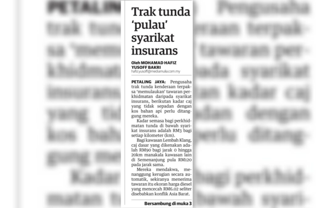 Trak tunda ‘mogok’ tiga hari, tuntut subsidi diesel