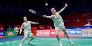 Aaron-Wooi Yik gagal pertahan gelaran yang dimenangi mereka edisi lalu selepas tersingkir pada suku akhir Kejohanan Badminton Asia di Ningbo, China, hari ini. - Ihsan BAM