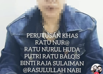 TANGKAP layar salah satu rakaman video memaparkan seorang individu wanita yang didakwa terlibat dengan ‘ajaran sesat’ bersama dua lagi ahli keluarganya.