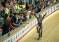DATUK Azizulhasni Awang ketika meraikan kejayaan meraih gangsa pada Piala Dunia Trek 2026 di Velodrom Nasional Malaysia, Nilai, hari ini. - UTUSAN/ISKANDAR ISHAK