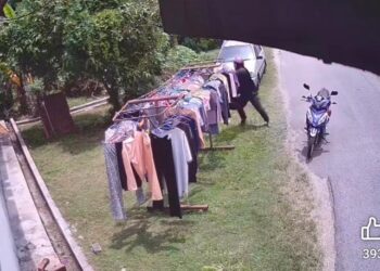 LELAKI mencuri pakaian dalam wanita yang disidai di ampaian sebuah rumah di Kampung Tasek, di Ipoh.