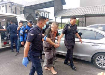 LU Xun ketika dibawa ke Mahkamah Majistret untuk proses pendakwaan kerana memandu melawan arus hingga mengakibatkan kemalangan di Sungai Petani, Kedah, hari ini.