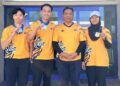 (Dari kiri) Joseline Cheah, Johnathan Wong dan Nurul Syasya Nadhirah Mohd Arifin berkaya meraih pingat pada Kejohanan Lapua IWK Berlin 2026 pada 20 April lalu.