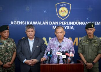 SAIFUDDIN Nasution Ismail bercakap selepas hadir pada Majlis Peluncuran Inisiatif Malaysia Border Guard (Veteran ATM) 2026 di Maktab Penjara Malaysia.