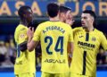 PEMAIN Villarreal meraikan kemenangan mereka menumpaskan Celta Vigo 2-1 dalam aksi liga, semalam. - AFP