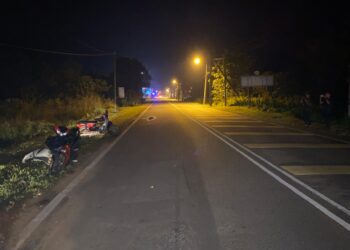 KEADAAN motosikal yang terlibat kemalangan meragut satu nyawa di Kampung Pelong, Setiu, Terengganu.