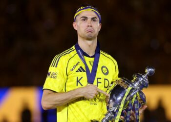 :  Cristiano Ronaldo merangku kejuaraan  Liga Pro Saudi bersama Al-Nassr.-AFP