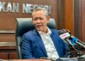 AMINUDDIN Harun pada sidang akhbar selepas mempengerusikan Mesyuarat Mingguan Exco di Seremban hari ini. UTUSAN/NOR SHAFIQAH MOHD. GHAZALI