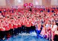 HAJIJI Noor bersama pemimpin dan perwakilan parti selepas selesai Perhimpunan Agung Khas Gagasan Rakyat di Pusat Konvensyen Antarabangsa Sabah (SICC), Kota Kinabalu, hari ini. - IHSAN GAGASAN RAKYAT