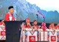 HAJIJI Noor berucap dalam Perhimpunan Agung Khas Gagasan Rakyat bertempat di Pusat Konvensyen Antarabangsa Sabah (SICC) di Kota Kinabalu, hari ini. - IHSAN GRS