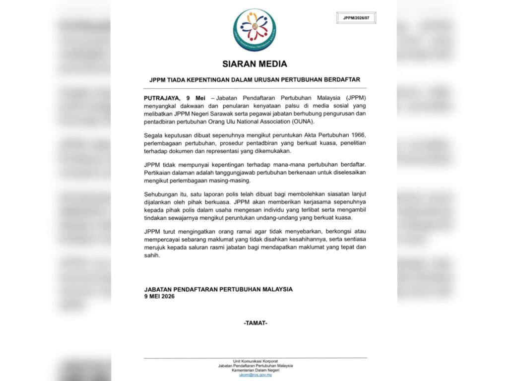 JPPM lapor polis penularan kenyataan palsu babit OUNA