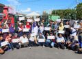 SEBAHAGIAN daripada 27 penerima pada Majlis Penyerahan Lembu Korban Anjuran Bersama KUSKOP dan Pusat Khidmat Ahli Parlimen Bukit Mertajam di Bandar Perda, Bukit Mertajam, Pulau Pinang hari ini. - UTUSAN/DANIAL SAAD