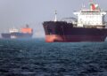KAPAL tangki Bili yang berbendera Gambia sedang berlabuh di Selat Hormuz di luar bandar Abbas di selatan Iran.- AFP
