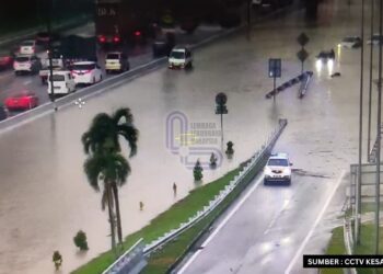 KESESAKAN yang berlaku Lebuhraya Shah Alam (KESAS) di Kilometer 48.0 berhampiran Persimpangan Awan Besar arah timur dari Kinrara.