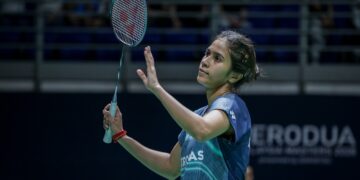 K. Letshanaa gagal meneruskan kemaraan selepas tewas kepada Hina Akechi pada suku akhir Malaysia Masters 2026 di Unifi Arena, Kuala Lumpur, hari ini. - UTUSAN/IQBAL ROSLI