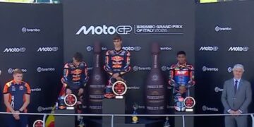 Hakim Danish menamatkan perlumbaan di kedudukan ketiga pada GP Itali di Litar Mugello, Itali, hari ini. - Ihsan Facebook ZK Racing