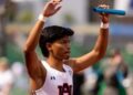 Muhammad Azeem Fahmi bantu Universiti Auburn menjuarai acara 4x100 meter (m) pada Kejohanan SEC di Auburn, Amerika Syarikat (AS), semalam. - FB AZEEM FAHMI