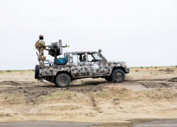 GAMBAR fail tentera Nigeria berkawal di Monguno, Borno. - AFP