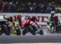 Hakim Danish (No.13) berlumba dalam hujan pada Grand Prix Perancis di Litar Le Mans, kelmarin. - Ihsan SIC Racing
