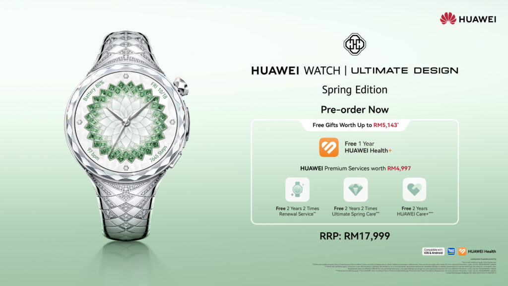 Huawei lancar jam tangan pintar dengan 99 berlian berharga RM17,999
