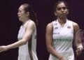 PEARLY Tan-M-Thinaah terkandas di suku akhir Terbuka Indonesia selepas dikejutkan beregu ke-13 dunia, Rui Hirokami-Sayaka Hobara, kelmarin.