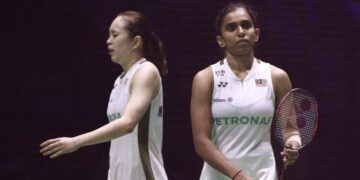 PEARLY Tan-M-Thinaah terkandas di suku akhir Terbuka Indonesia selepas dikejutkan beregu ke-13 dunia, Rui Hirokami-Sayaka Hobara, kelmarin.