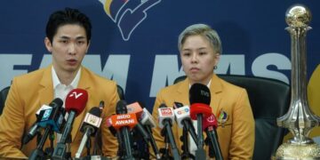 Chen Tang Jie (kiri) dan Toh Ee Wei pada sidang media selepas Majlis Anugerah Sukan Negara 2025 di Majlis Sukan Negara (MSN), Bukit Jalil, semalam. - UTUSAN/ISKANDAR ISHAK