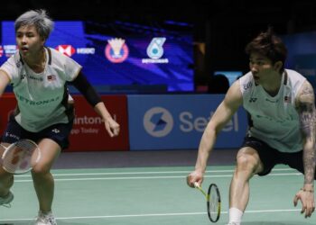 Chen Tang Jie-Toh Ee Wei menjadikan tempoh rehat untukj membina semula prestasi terbaik menjelang Kejohanan Badminton Malaysia Masters minggu depan. - UTUSAN/SHIDDIEQIIN ZON