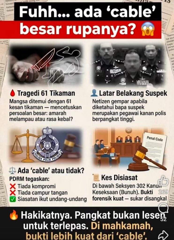 Gadis maut ditikam: Polis nafi bapa suspek pegawai berpangkat tinggi