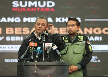Amirudin pada sidang akhbar terkini perkembangan Misi Pelayaran Global Sumud Flotilla.