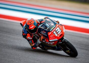 Hakim Danish kini berada di kedudukan ke-15 keseluruhan bagi kelas Moto3 pada Kejuaraan Motosikal Dunia. - Gambar Ihsan SIC Racing
