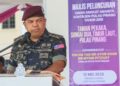 AYOB Khan Mydin Pitchay ketika berucap sempena Karnival Pencegahan Jenayah Bersama Komuniti & Majlis Peluncuran Taman Angkat Amanita Kontinjen Pulau Pinang di padang kawad USM, Pulau Pinang.-UTUSAN/DANIAL SAAD