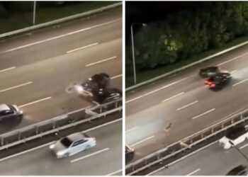 Tangkap layar kemalangan melibatkan beberapa buah kenderaan di Lebuh Raya NKVE menghala ke Plaza Tol Duta, kelmarin.