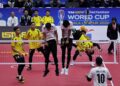 PEREJAM negara, Muhammad Shahalril Aiman Halim melakukan libasan pada aksi pembukaan Kumpulan C Kejohanan Piala Dunia Sepaktakraw 2026 dalam acara Kuadran di Stadium Titiwangsa, sebentar tadi-UTUSAN/AMIR KHALID