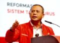 JOHOR BAHRU, 17 Mei - Menteri Besar Selangor, Datuk Seri Amirudin Shari berucap sempena Konvensyen Pakatan Harapan 2026 di Pusat Konvensyen Antarabangsa Persada Johor. UTUSAN/ RAJA JAAFAR ALI