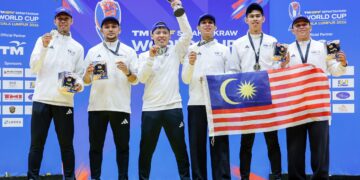 PASUKAN Sepak Takraw Malaysia menjuarai acara kuadran pada Kejohanan Piala Dunia Sepak Takraw 2026 selepas menewaskan pasukan India.-UTUSAN/SHIDDIEQIIN ZON