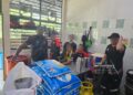SEBAHAGIAN daripada warga Indonesia yang ditahan JIM Johor dalam Ops Selera yang dilakukan di sekitar bandar raya Johor Bahru.