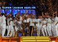PEMAIN JDT meraikan kejayaan menjuarai Liga Super sebanyak 12 kali berturut-turut dalam Majlis Penyampaian Piala Liga Super 2025/26 di Stadium Sultan Ibrahim, Iskandar Puteri disini. UTUSANRAJA JAAFAR ALI