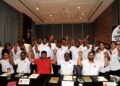 PRESIDEN MIPP, S.P. Punithan (duduk dua kanan) pada sidang media sempena Mesyuarat MIPP Negeri Johor di Hotel Sunway Big Box, Iskandar Puteri disini. UTUSAN/RAJA JAAFAR ALI