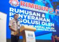 MUHAMAD Akmal Saleh berucap pada Program Rimbun 2.0 Kedaulatan Ekonomi Negara Pemuda UMNO di WTC Kuala Lumpur, di sini hari ini. - UTUSAN/ISKANDAR ISHAK