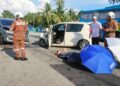 KEADAAN kemalangan di Jalan Taiping - Bagan Serai hari ini yang menyebabkan dua orang maut.