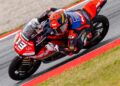 Hakim Danish sewaktu beraksi pada sesi latihan rasmi bagi kelas Moto3 pada Grand Prix Motosikal Catalunya di Barcelona, Sepanyol, hari ini. - Gambar Ihsan SIC Racing