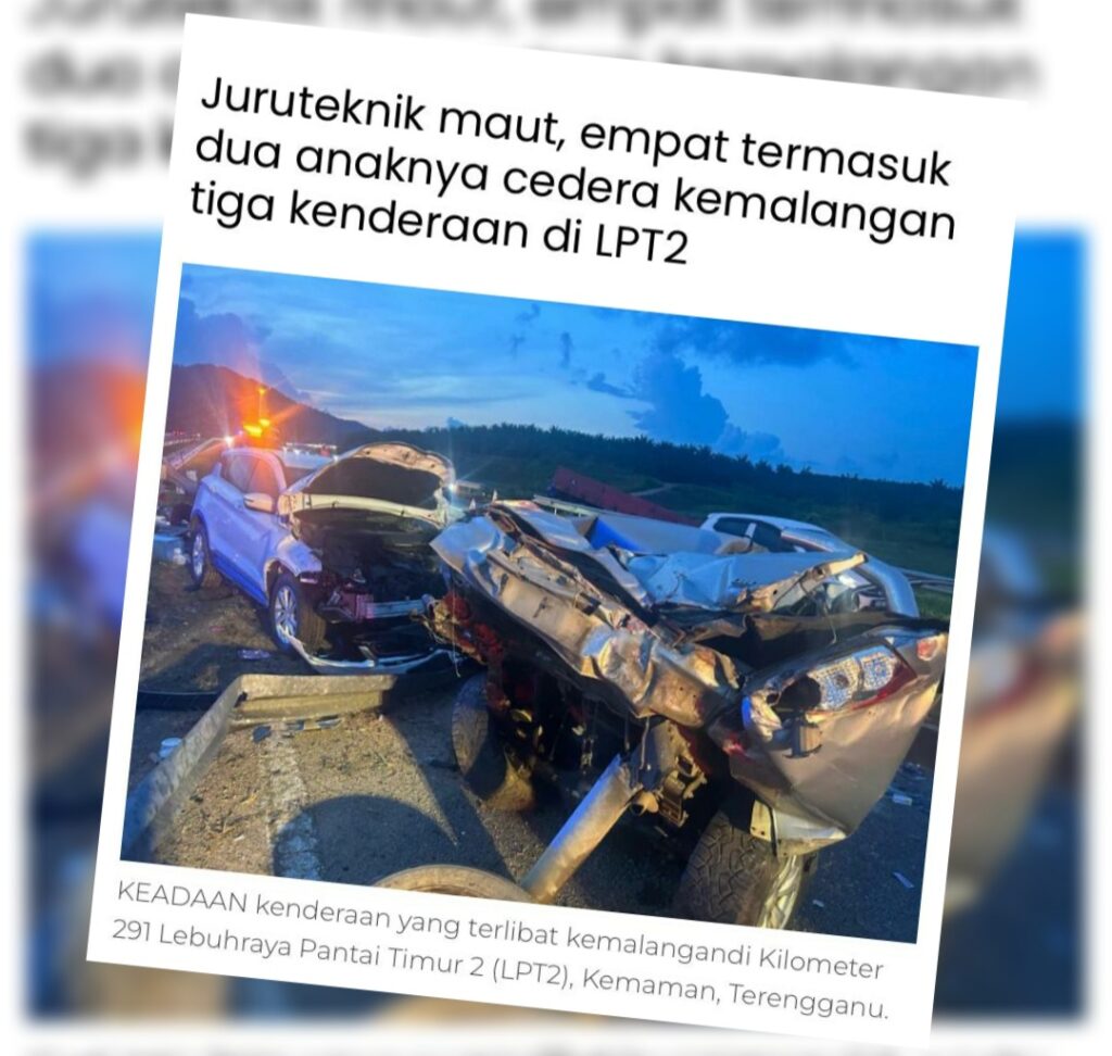 Pemandu treler terlibat kemalangan maut di LPT2 direman tiga hari