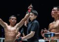 Mohd Rifdean Masdor (kiri) menewaskan wakil Laos, Petkiattisak O Sansuk pada aksi ONE Friday Fights 153 di Stadium Lumpinee, Bangkok, kelmarin. - IHSAN ONE CHAMPIONSHIP