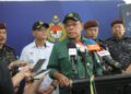 SAIFUDDIN Nasution Ismail dalam sidang akhbar sempena lawatan kerja ke Pusat Pengasingan Khas Pelarian dan Pemohon Suaka (PPKPPS) di Bidor hari ini.