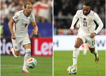 HARRY Kane(kiri) dan Antoine Semenyo(kanan) dijangka bakal menjadi tonggak utama buat England dan Ghana pada aksi Piala Dunia 2026, esok-AFP