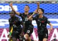 STEPHEN Eustaquio (kanan) meleda gol kemenangan ketika Kanada menewaskan Afrika Selatan dalam aksi pusingan 32 terbaik Piala Dunia 2026.-AFP