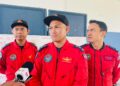 MOHD. Hasrizal Kamaruzzaman ditemui pemberita di Pos Kawalan Hadapan (PKH) di Kem Batalion 3 Pasukan Gerakan Am (PGA) Bidor, Perak hari ini.
